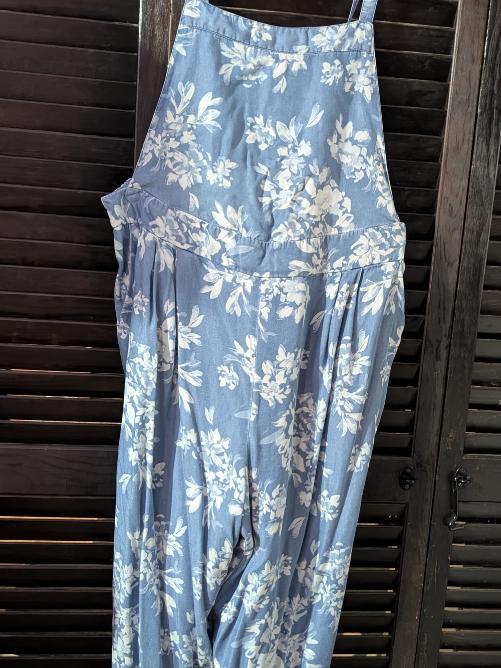 Torrid Blue and White Floral Overalls